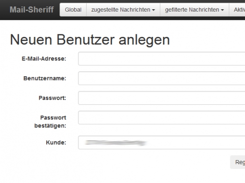 mailsheriff user anlegen neu
