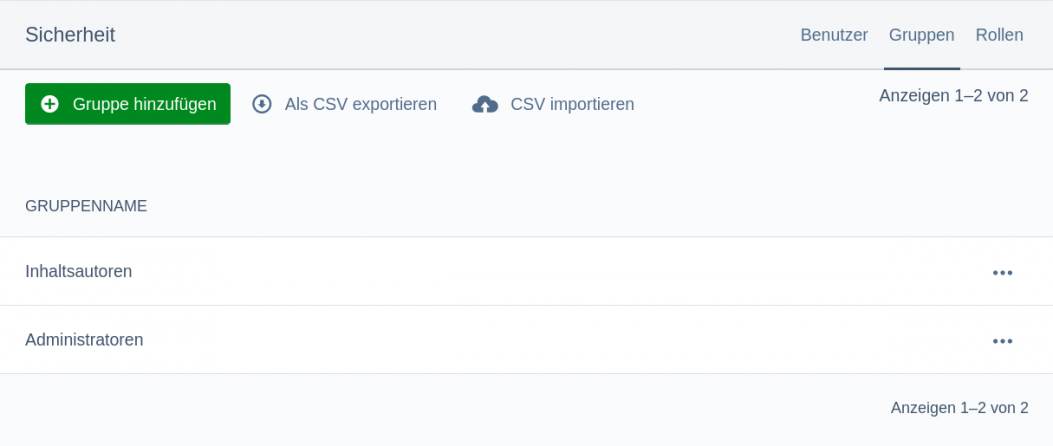 Sicherheit Gruppen